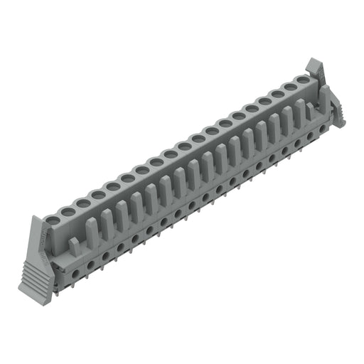 WAGO - Leiterplattensteckverbinder THT-Federleiste gerade 232-149/039-000 Rastermaß 5mm,grau − 10 Stück