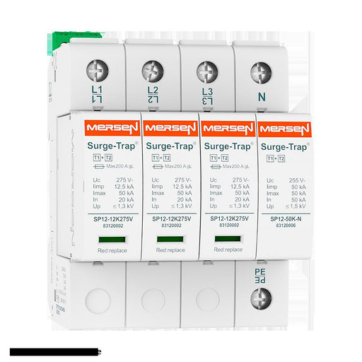 Mersen - Blitzstromableiter für Energietechnik Überspg.-Ableiter Typ 1+2 STPT12-12K150V-4PGM 12,5kA Uc150V 3+1 TT