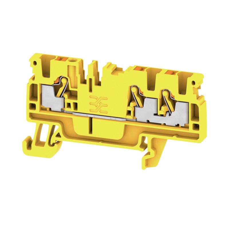 Weidmüller - Durchgangs-Reihenklemme Klemme A3C 2.5 YL PUSH IN, 2.5 mm² − 100 Stück