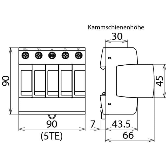 DEHN - Überspannungsableiter für Energietechnik/Stromversorgung Überspannungsableiter DG M PV2 SCI 1000 Typ 2 DEHNguard M PV