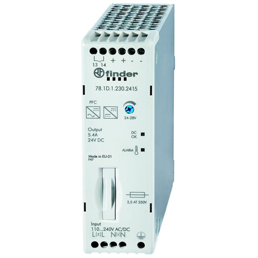 Finder - Gleichstromversorgung Schaltnetzteil 78.1D.1.230.2415 5,4A, DIN Montage − 1 Stück by Finder
