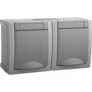 Panasonic - Steckdose 2-fach 90591088-DE waager. FR-AP IP54