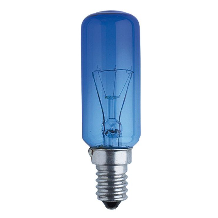 Scharnberger+Hasenbein - Allgebrauchsglühlampe Röhrenform Kühlschranklampe 26x100mm 29901 E14 230V 25W blau