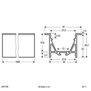 EVN Lichttechnik - Mechanisches Zubehör/Ersatzteile für Leuchten Alu-Profil APRT100 100cm Alu eloxiert