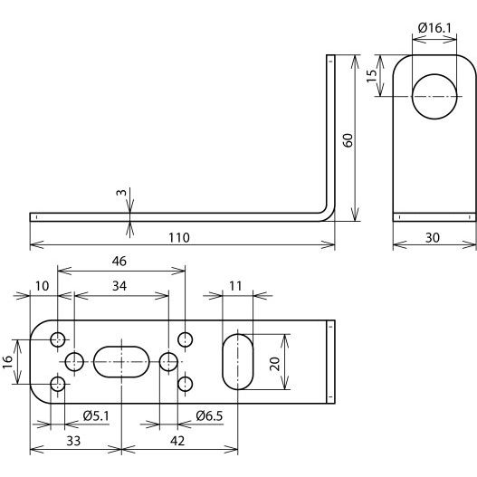 DEHN - Zubehör/Ersatzteile für Erdung und Blitzschutz Befestigungswinkel BW90B16B5.1 6.511V2A 90 Grad Niro