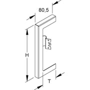 Niedax - Wandanschlussblende für Geräteeinbaukanal GK-Wandabschlussblende DWBL 170T60 R links 211x61mm