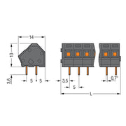 WAGO - Leiterplattenklemme THR-Leiterplattenklemme 236-402/334-604/997- 2,5 mm² − 140 Stück