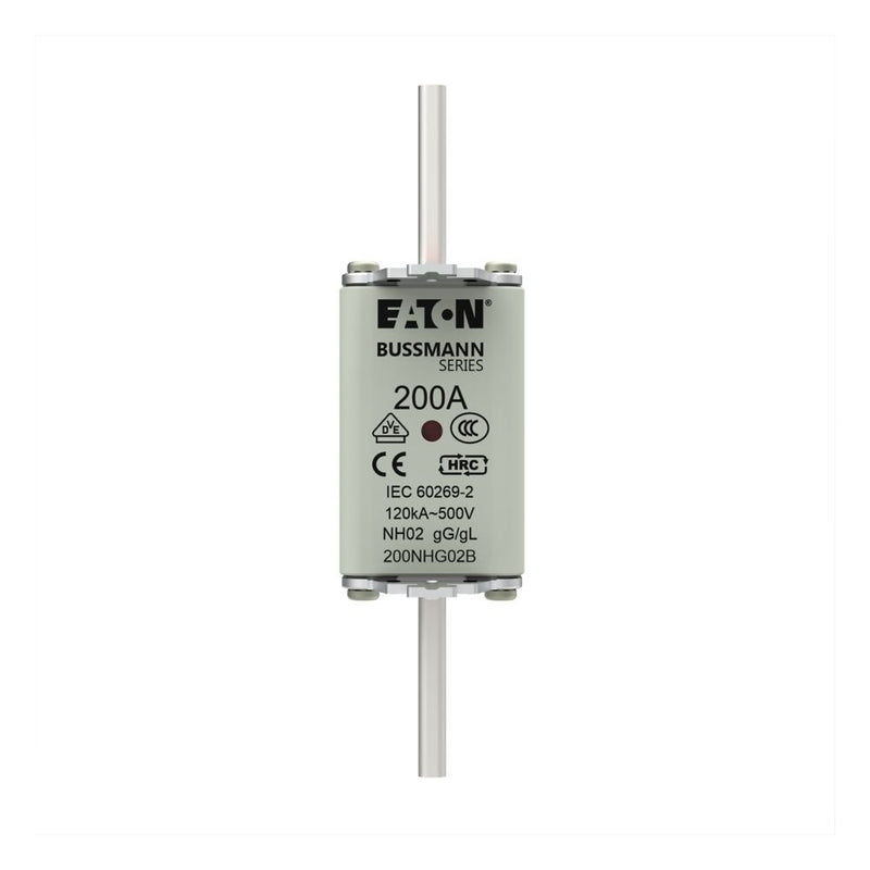 Eaton - Messersicherung Sicherungseinsatz Nieders. NH FUSE 20#200NHG02B 200A AC 500V 120kA − 3 Stück
