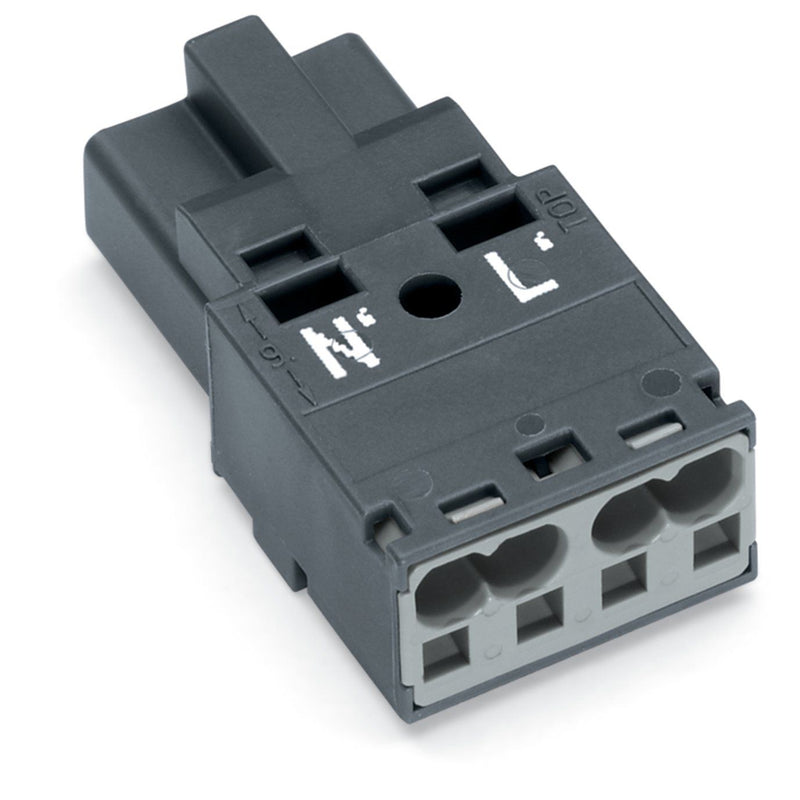 WAGO - Steckverbinder für steckbare Gebäudeinstallation Stecker 2-polig 770-1172 Kod. L,dunkelgrau − 100 Stück