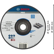 Bosch - Trenn-/Schleifscheibe PRO Metal Trennscheibe, 2608603161 180 x 3 x 22.23 mm