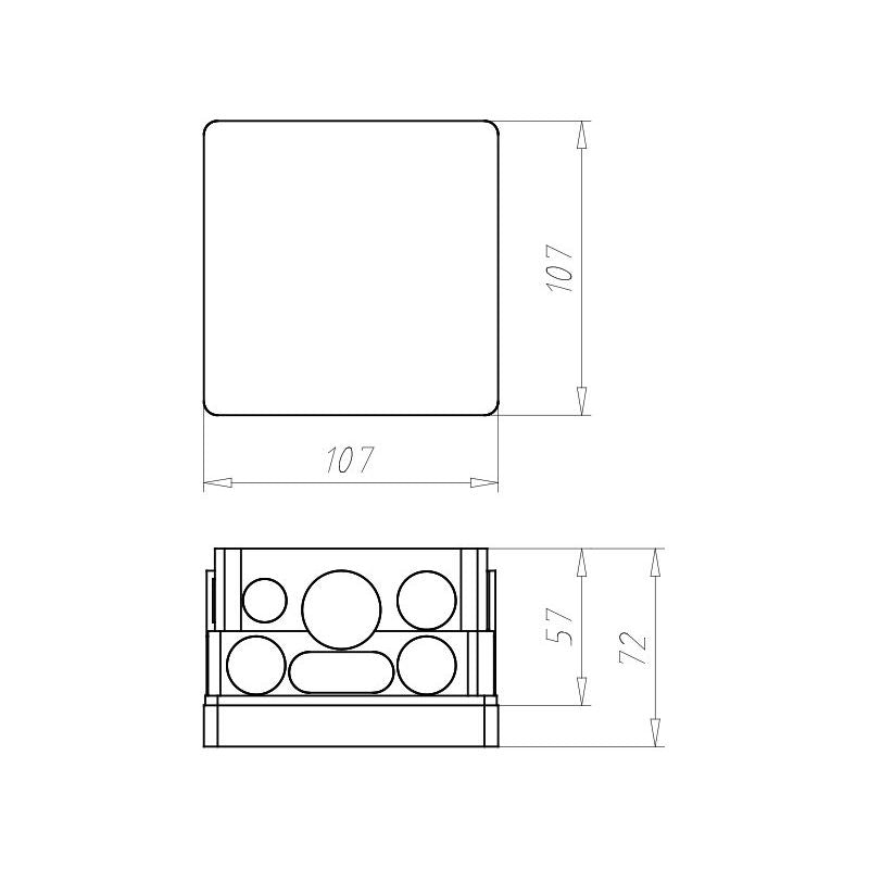 Kaiser - Dose, Gehäuse für Montage in der Wand/Decke UP-Einbaugehäuse 1095-22 107x107x72mm