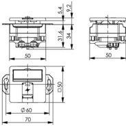 Telegärtner - Kommunikationsanschlussdose Kupfer AMJ45/B8 Up/50 Cat.6A apws 100022961 mit 2-Loch Tragering − 5 Stück