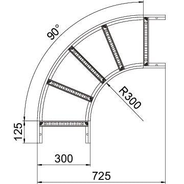 OBO Bettermann - Bogen für Kabelleiter Bogen LB 90 630 R3 A2 90 Grad