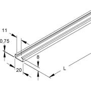 Niedax - Stiel/Profilschiene Reihenschiene 2910/2 GO − 2 Meter
