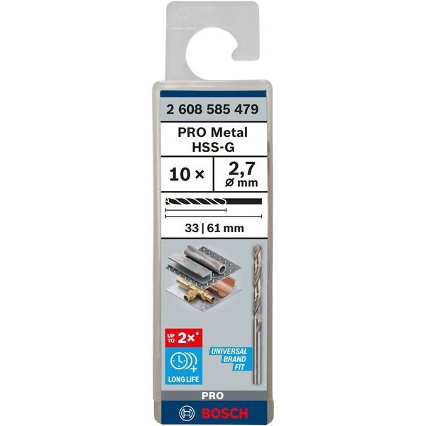Bosch - Bohrer PRO Metal HSS-G 2608585479 Spiralbohrer 2,7 x