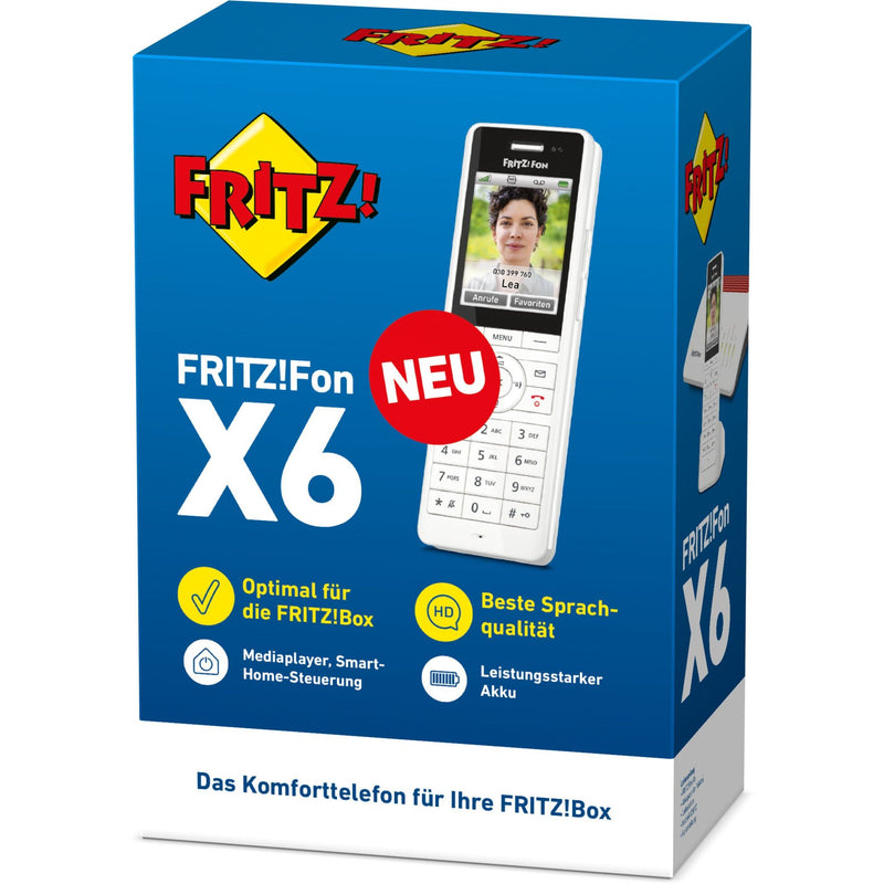 FRITZ - Schnurloses Telefon DECT Telefon FRITZ!Fon X6 weiß
