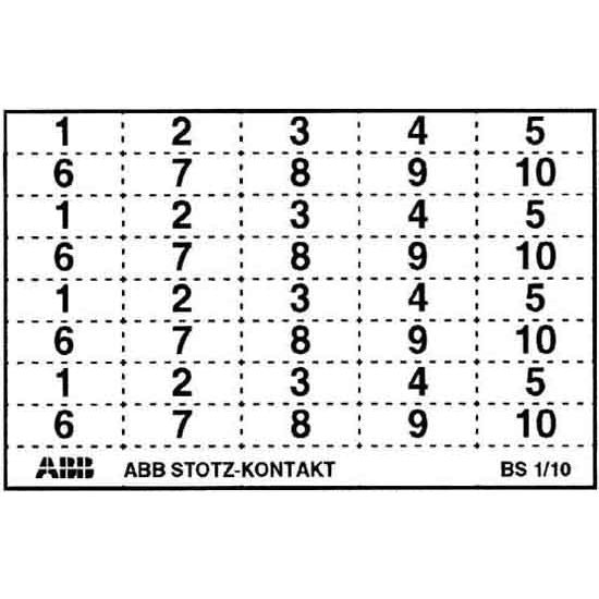 ABB Stotz S&J - Kennzeichnungsmaterial Kennzeichnungsschild BS-1/10 mit Beschriftung − 45 Stück