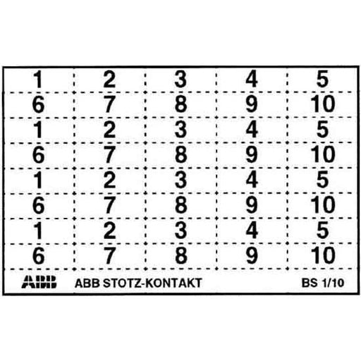 ABB Stotz S&J - Kennzeichnungsmaterial Kennzeichnungsschild BS-1/10 mit Beschriftung − 45 Stück