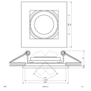 EVN Lichttechnik - Downlight/Strahler/Flutlicht Einbauleuchte quadratisch 620 414 12V GX5,3 50W