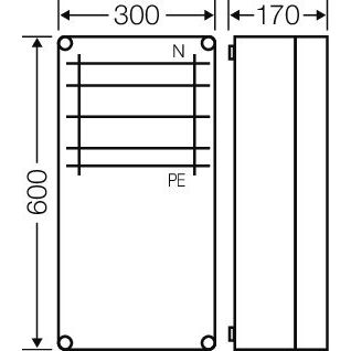Hensel - Sammelschienengehäuse Mi 6457 250A 600x300x170mm