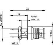 Telegärtner - Überspannungsableiter für Informations-/MSR-Technik BNC-Überspannungsableiter 100023633 m-f Einbau 1GHz75Ohm