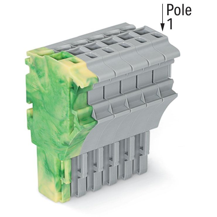 WAGO - Ein- und mehrpolige Klemmenleiste 1-Leiter-Federleiste 2022-106/000-037 4 mm²,gn-ge/gr − 50 Stück