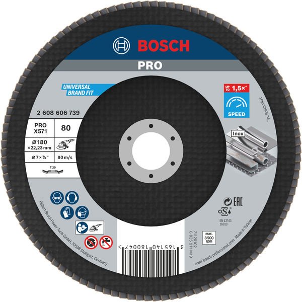 Bosch - Trenn-/Schleifscheibe PRO X571 2608606739 Fächerschleifscheibe