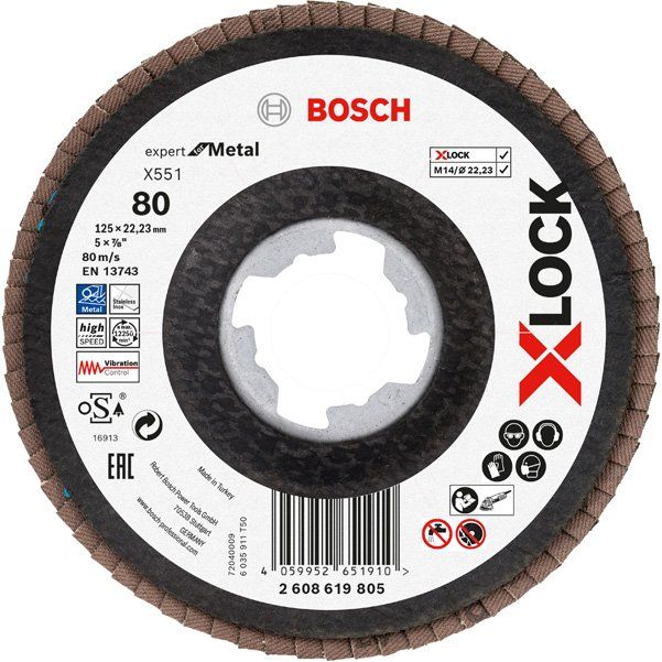 Bosch - Trenn-/Schleifscheibe X-LOCK-Fächerschleifscheib 2608619805 (VE10) eX551 Expert for
