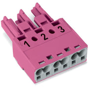WAGO - Steckverbinder für steckbare Gebäudeinstallation Buchse 3-polig 770-283 Kod. B,pink − 100 Stück