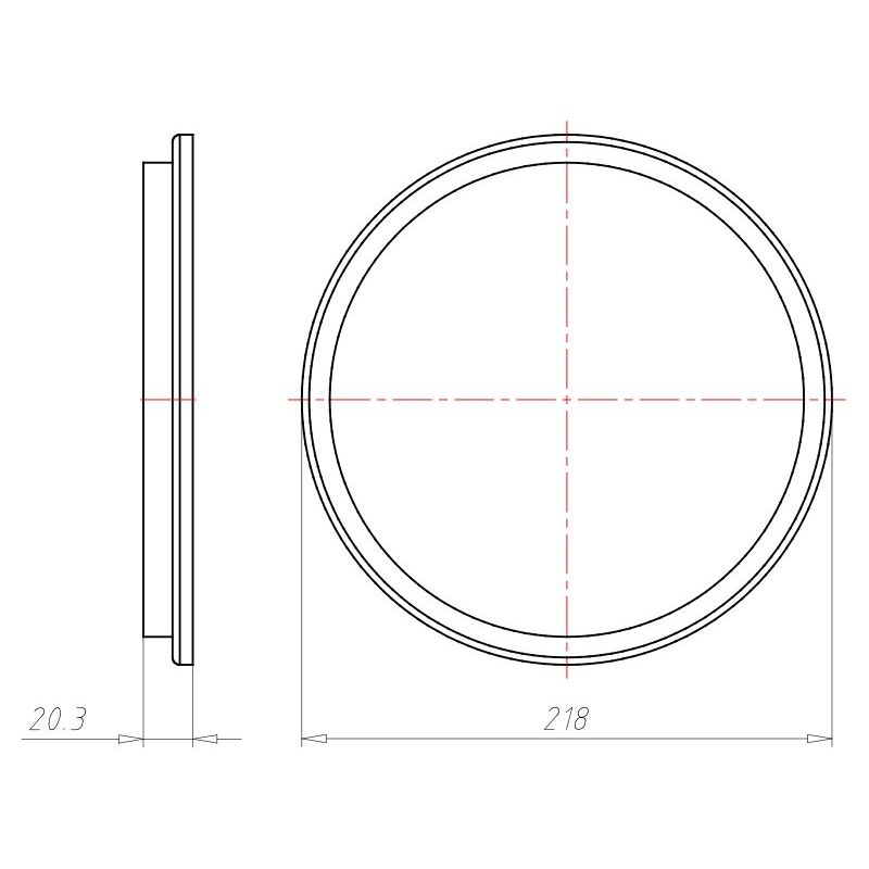 Kaiser - Zubehör/Ersatzteile für Leuchteneinbaugehäuse Frontteil HaloX 180 1282-11 universell bis 180mm − 1 Stück