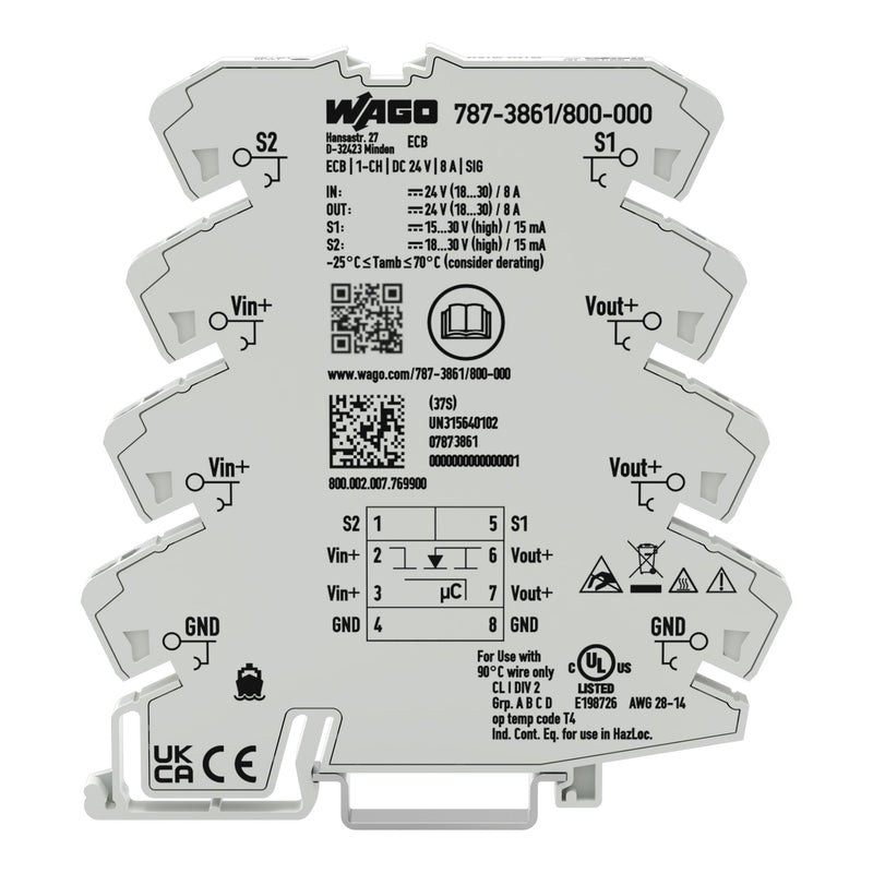 WAGO - Stromüberwachungsgerät Elektron. Schutzschalter 787-3861/800-000 1-kanalig, DC 24 V