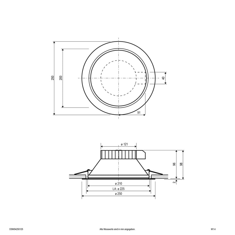 EVN Lichttechnik - Decken-/Wandleuchte LED-Deckenleuchte DSM54250125 ML, MC