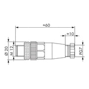 WAGO - Zubehör/Ersatzteile für Steuerungen Konfekt. Steckverbinder 4p 756-9201/040-000 M12 St ax.A-kodiert − 5 Stück