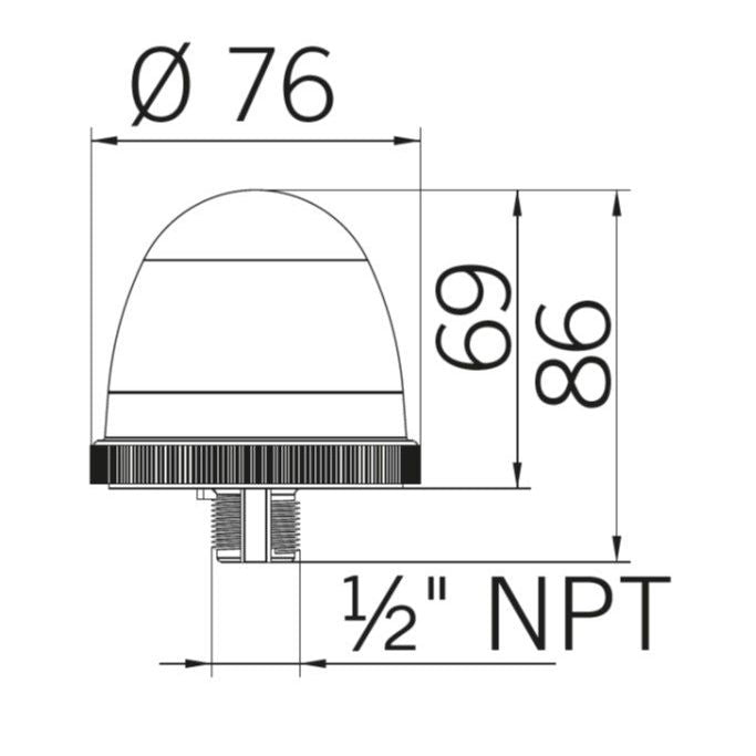 Grothe - Blitzleuchte Blitzlicht rt KBZ 8222 240V