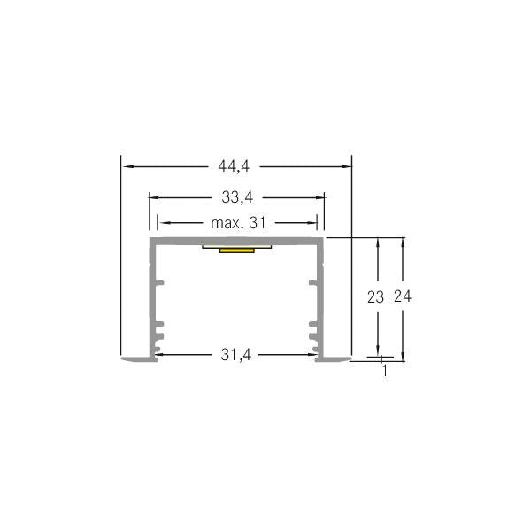 Brumberg Leuchten - Mechanisches Zubehör/Ersatzteile für Leuchten LED-Anbauprofil 53759260 2m, alu eloxiert