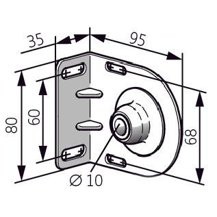 Somfy - Zubehör/Ersatzteile für Tor-/Rollladenantriebe Flanschgegenlager 9410635 mit Kalottenlager − 1 Stück