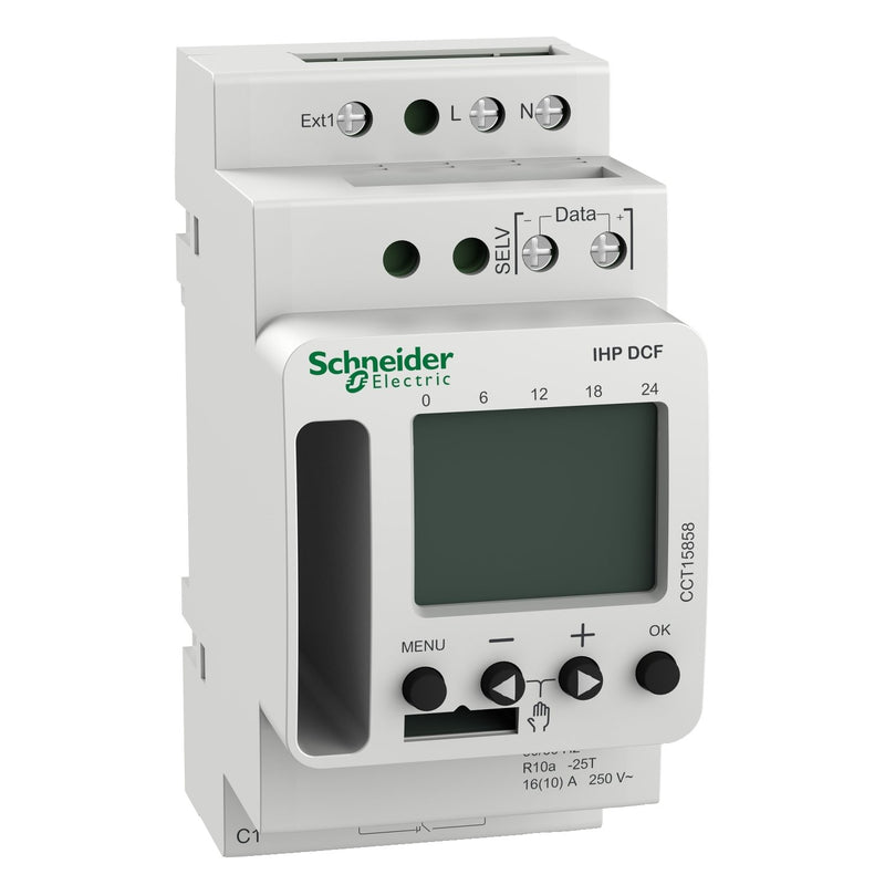 Schneider Electric - Verteilerschaltuhr digital Digitale Zeitschaltuhr CCT15858 IHP DCF, Bluetooth