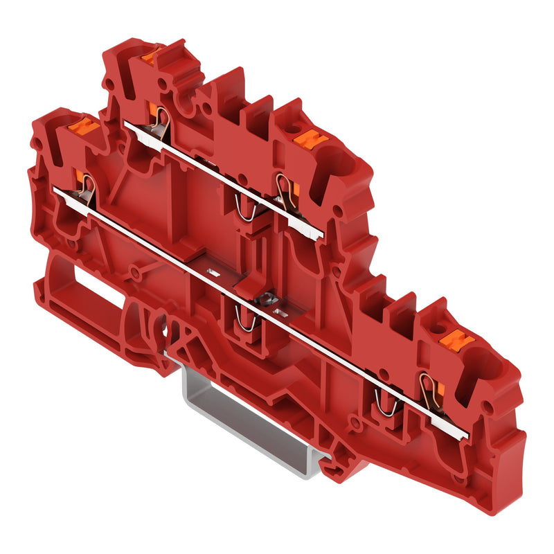 WAGO - Durchgangs-Reihenklemme Doppelstockklemme 2202-2701/000-005 rot − 50 Stück