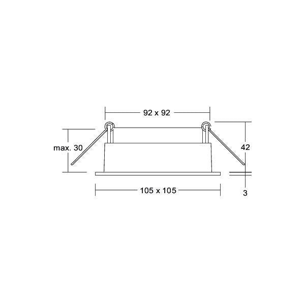Brumberg Leuchten - Downlight/Strahler/Flutlicht Einbaumodul quadratisch 45003180 strukturschwarz