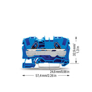 WAGO - Durchgangs-Reihenklemme Durchgangsklemme 2006-1204 0,5-6/10qmm blau, 2L
