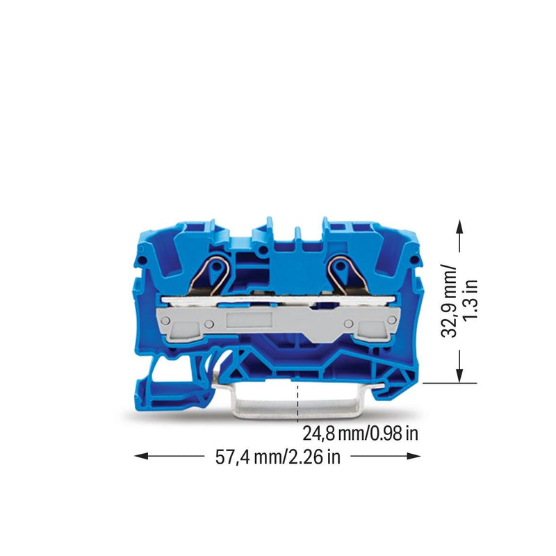 WAGO - Durchgangs-Reihenklemme Durchgangsklemme 2006-1204 0,5-6/10qmm blau, 2L