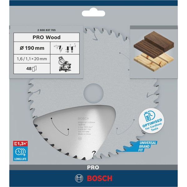 Bosch - Kreissägeblatt PRO Wood cordless 2608837705 Kreissägeblatt 190 x