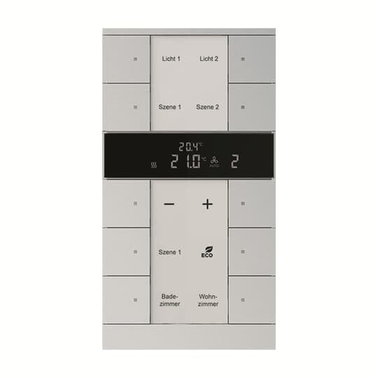 Busch-Jaeger - Bussystem-Raumtemperaturregler HVAC-Gerät SBR/U10.0.11-83 10fach, BE,alusilber