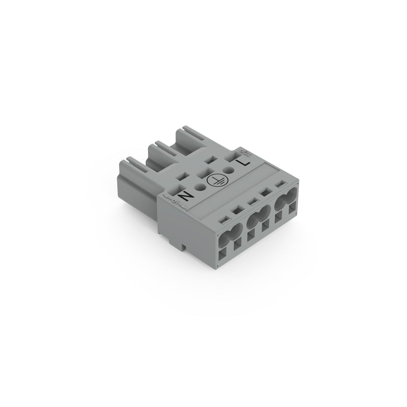 WAGO - Steckverbinder für steckbare Gebäudeinstallation Stecker 3-polig 770-253/060-000 Kod. B,grau − 100 Stück