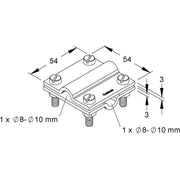 HKL - Verbinder für Blitzschutz Kreuzverbinder 3027/8 − 10 Stück
