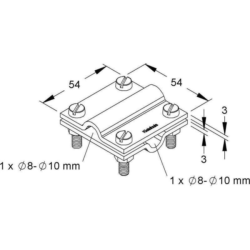 HKL - Verbinder für Blitzschutz Kreuzverbinder 3027/8 − 10 Stück