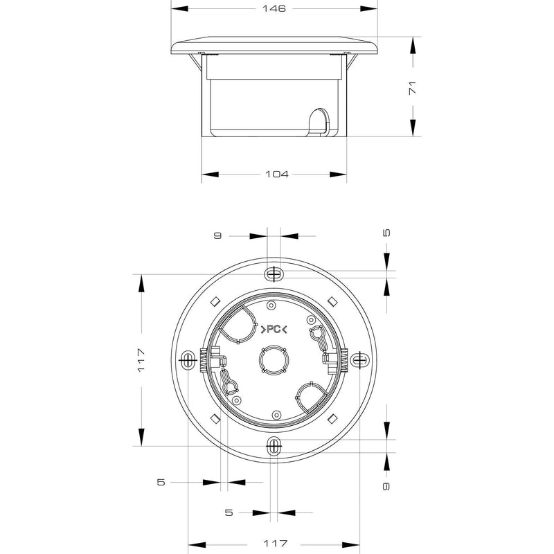 Grothe - Optisches/Akustisches Signalgerät Basismodul Einbau BME 8995 12-24V AC/DC