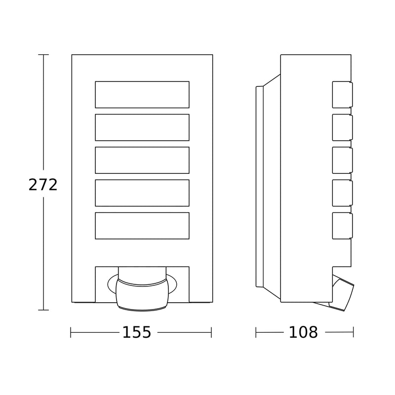 Steinel - Decken-/Wandleuchte Sensor-Außenleuchte L 12 S silber 108 x 155 x 272 mm