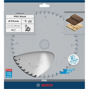 Bosch - Kreissägeblatt PRO Wood cordless 2608837723 Kreissägeblatt 216 x