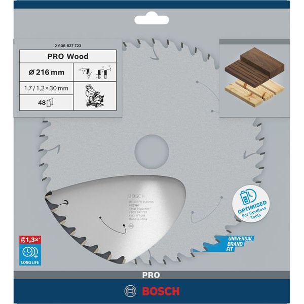 Bosch - Kreissägeblatt PRO Wood cordless 2608837723 Kreissägeblatt 216 x
